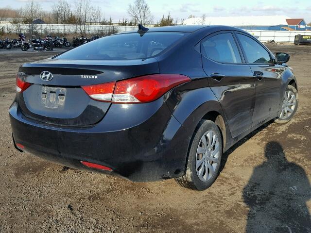 KMHDH4AE5CU456614 - 2012 HYUNDAI ELANTRA GL BLACK photo 4