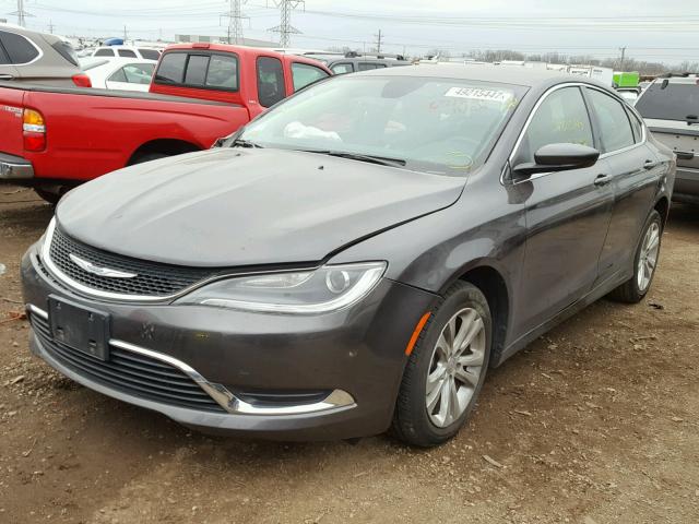 1C3CCCAB1FN671831 - 2015 CHRYSLER 200 LIMITE CHARCOAL photo 2