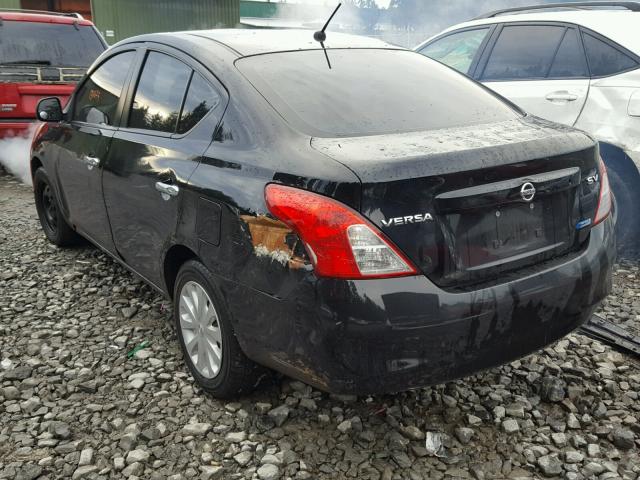 3N1CN7AP3CL816942 - 2012 NISSAN VERSA S BLACK photo 3