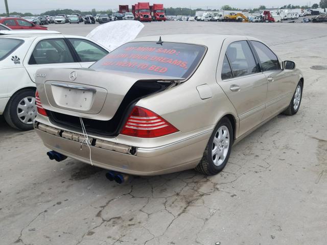 WDBNG70J82A291314 - 2002 MERCEDES-BENZ S 430 GOLD photo 4