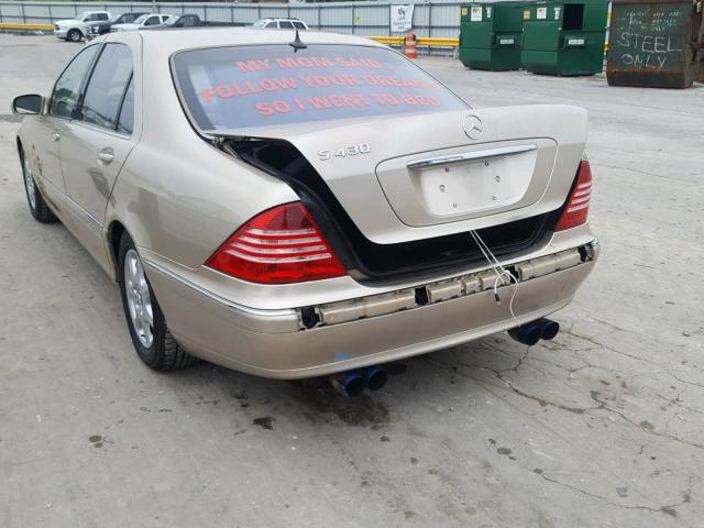 WDBNG70J82A291314 - 2002 MERCEDES-BENZ S 430 GOLD photo 9