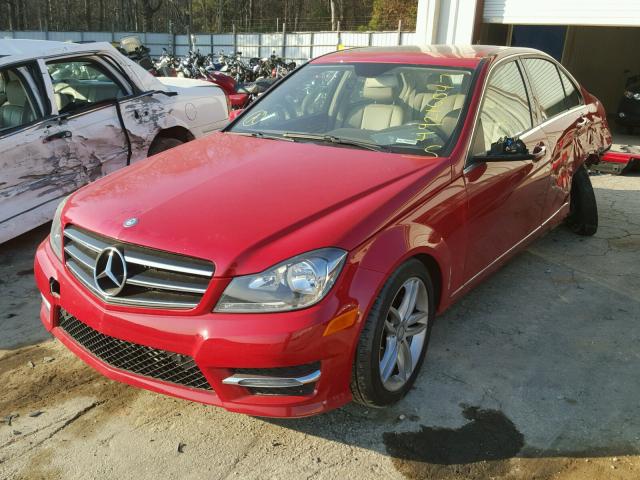 WDDGF4HB8EG242095 - 2014 MERCEDES-BENZ C 250 RED photo 2