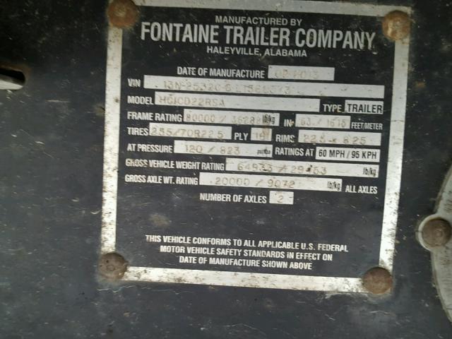 13N2532C6E1566373 - 2014 FONTAINE TRAILER BLACK photo 10