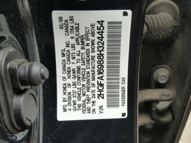 2HGFA16988H324454 - 2008 HONDA CIVIC EXL GRAY photo 10