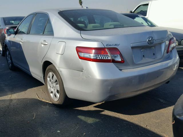 4T4BF3EK4BR103289 - 2011 TOYOTA CAMRY BASE SILVER photo 3