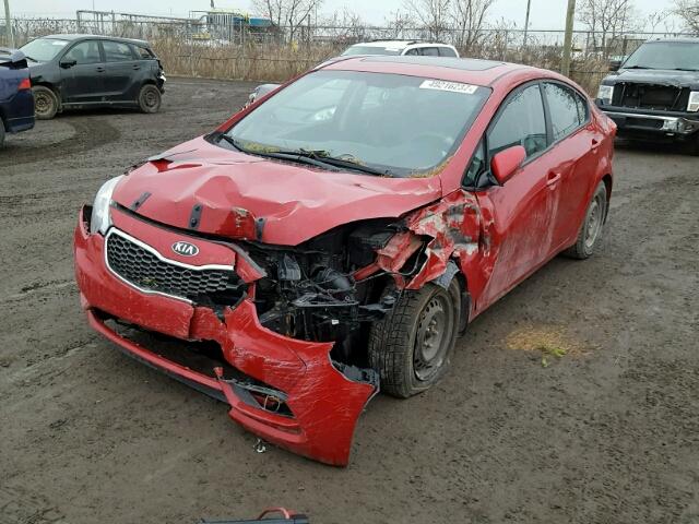 KNAFX4A66E5234974 - 2014 KIA FORTE LX RED photo 2