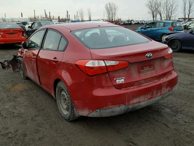 KNAFX4A66E5234974 - 2014 KIA FORTE LX RED photo 3