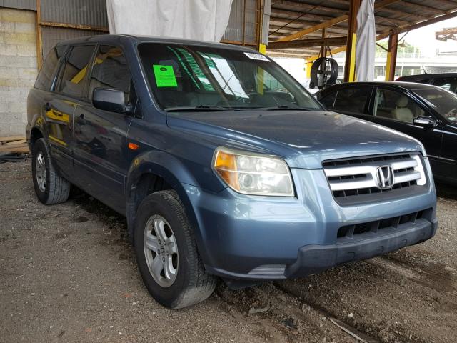 5FNYF28136B052193 - 2006 HONDA PILOT LX BLUE photo 1