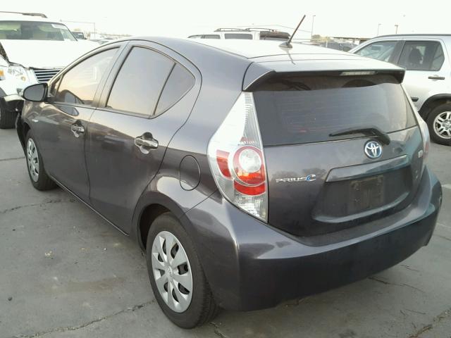 JTDKDTB35D1555662 - 2013 TOYOTA PRIUS C CHARCOAL photo 3