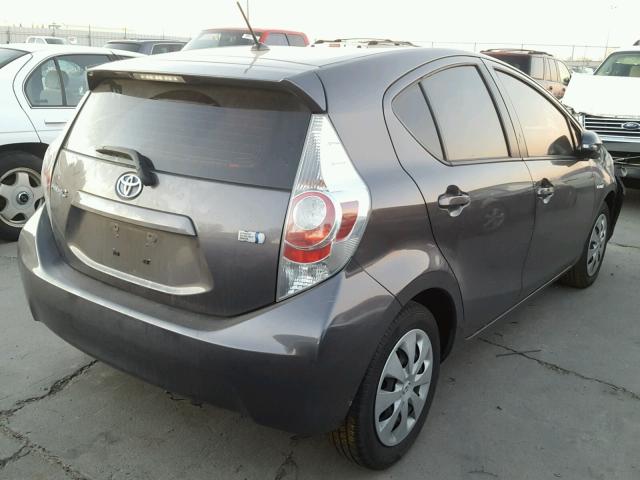 JTDKDTB35D1555662 - 2013 TOYOTA PRIUS C CHARCOAL photo 4