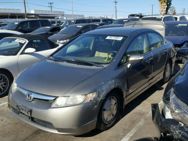 JHMFA36217S003634 - 2007 HONDA CIVIC HYBR BROWN photo 2