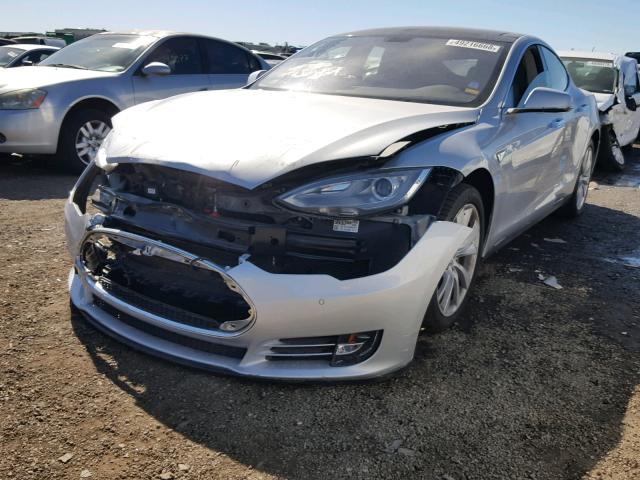 5YJSA1H17EFP49430 - 2014 TESLA MODEL S TAN photo 2
