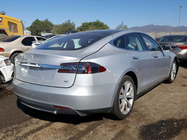 5YJSA1H17EFP49430 - 2014 TESLA MODEL S TAN photo 4