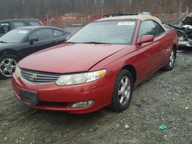 2T1FF28P42C575314 - 2002 TOYOTA CAMRY SOLA RED photo 2