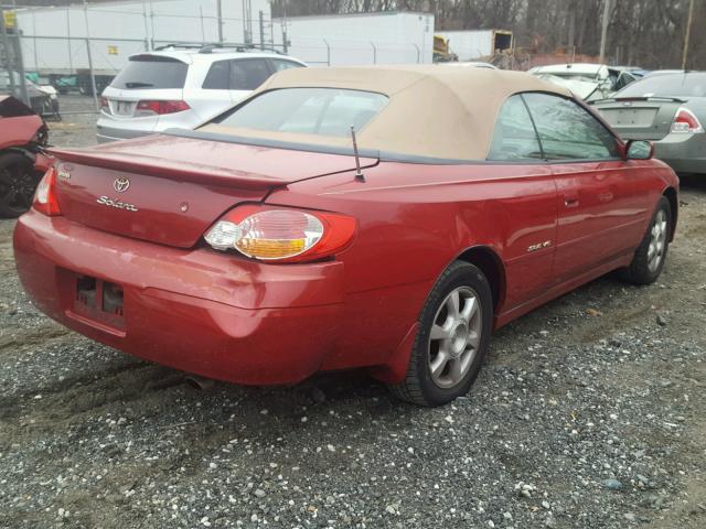 2T1FF28P42C575314 - 2002 TOYOTA CAMRY SOLA RED photo 4