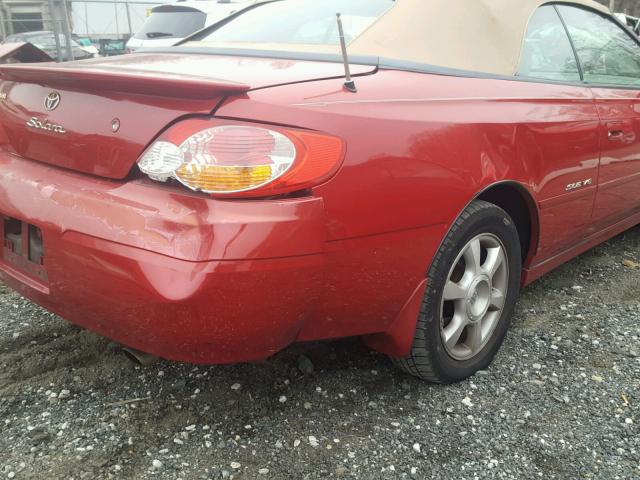 2T1FF28P42C575314 - 2002 TOYOTA CAMRY SOLA RED photo 9