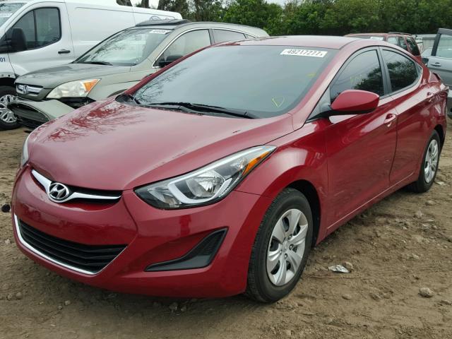 KMHDH4AE6GU618997 - 2016 HYUNDAI ELANTRA SE RED photo 2