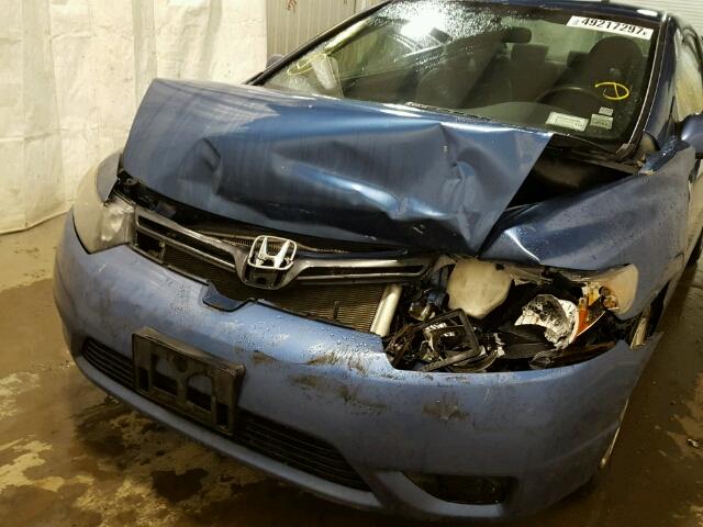 2HGFG12678H561298 - 2008 HONDA CIVIC LX BLUE photo 9