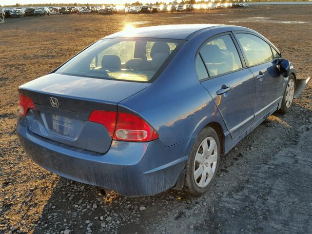 1HGFA16558L004525 - 2008 HONDA CIVIC LX BLUE photo 4