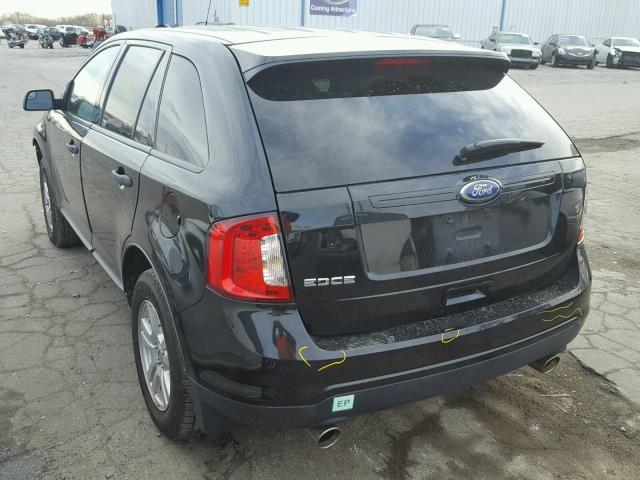 2FMDK3GC3CBA78378 - 2012 FORD EDGE SE BLACK photo 3