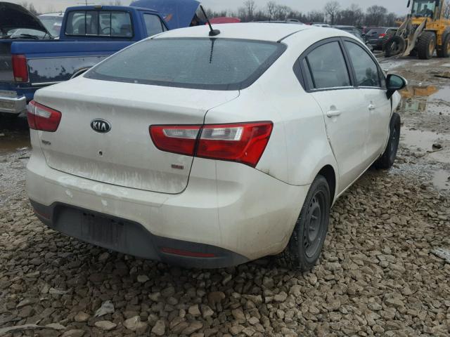 KNADM4A34E6409819 - 2014 KIA RIO LX WHITE photo 4