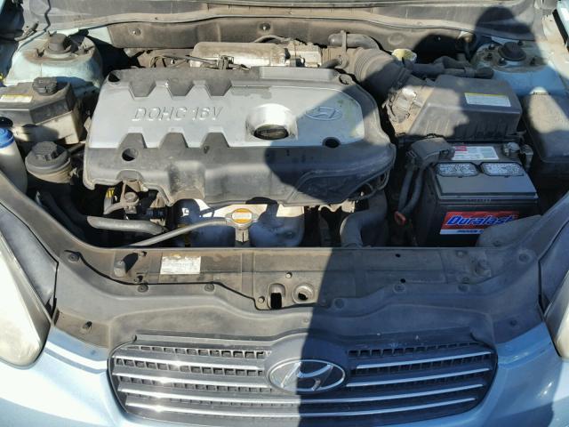 KMHCN46C46U054339 - 2006 HYUNDAI ACCENT GLS BLUE photo 7