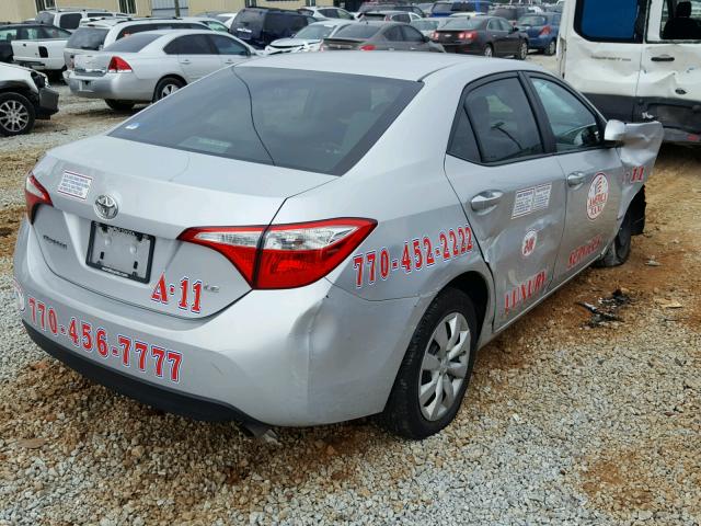 2T1BURHE3FC336306 - 2015 TOYOTA COROLLA L SILVER photo 4