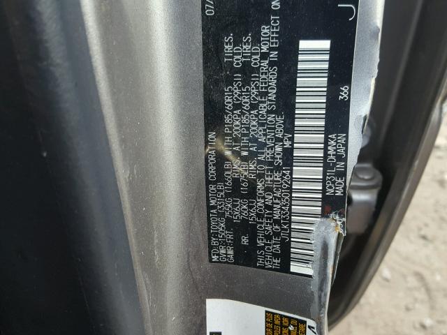 JTLKT334350192641 - 2005 TOYOTA SCION XB ვერცხლისფერი ფოტო 10