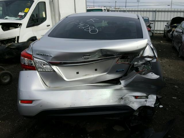 3N1AB7AP4EY260601 - 2014 NISSAN SENTRA S SILVER photo 9