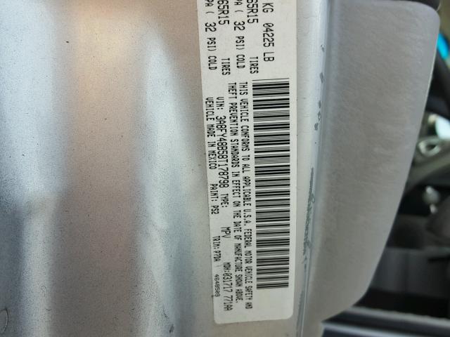 3A8FY48B58T178798 - 2008 CHRYSLER PT CRUISER SILVER photo 10