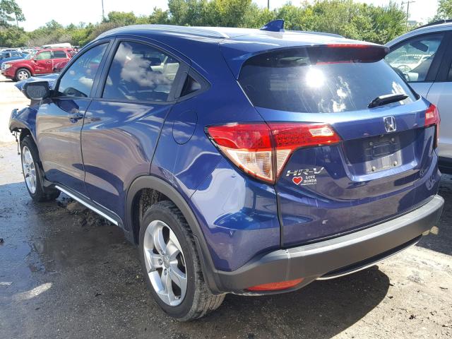 3CZRU5H70GM713850 - 2016 HONDA HR-V EXL BLUE photo 3