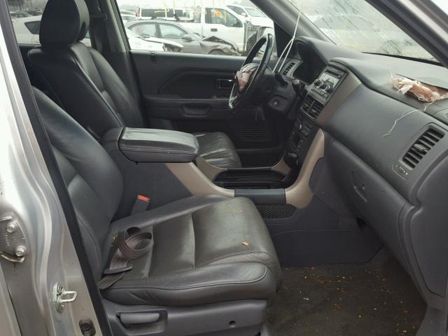 5FNYF28518B004259 - 2008 HONDA PILOT EXL SILVER photo 5