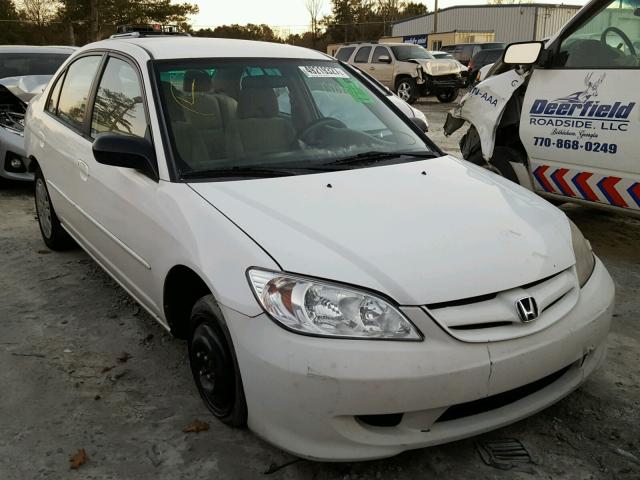 2HGES16555H529277 - 2005 HONDA CIVIC LX WHITE photo 1