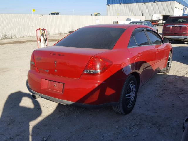 1G2ZF58B574205409 - 2007 PONTIAC G6 VALUE L RED photo 4