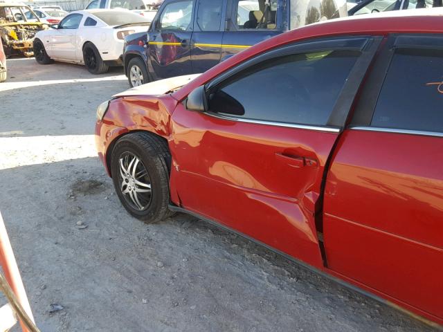 1G2ZF58B574205409 - 2007 PONTIAC G6 VALUE L RED photo 9