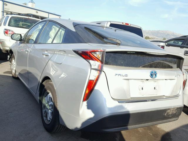 JTDKBRFU3G3017353 - 2016 TOYOTA PRIUS SILVER photo 3