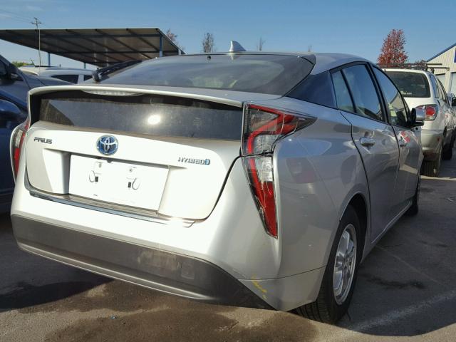 JTDKBRFU3G3017353 - 2016 TOYOTA PRIUS SILVER photo 4