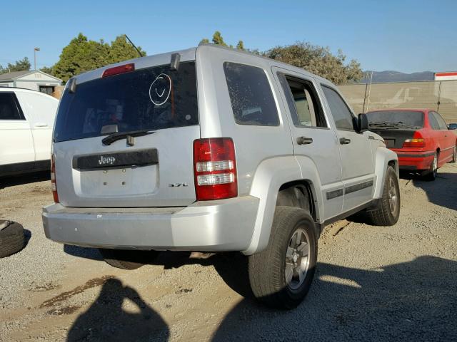 1J8GP28K78W181028 - 2008 JEEP LIBERTY SP SILVER photo 4