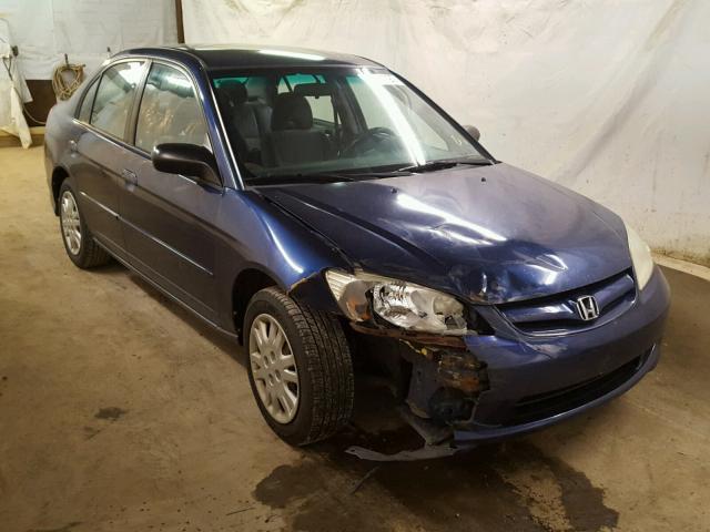 2HGES155X4H567507 - 2004 HONDA CIVIC LX BLUE photo 1