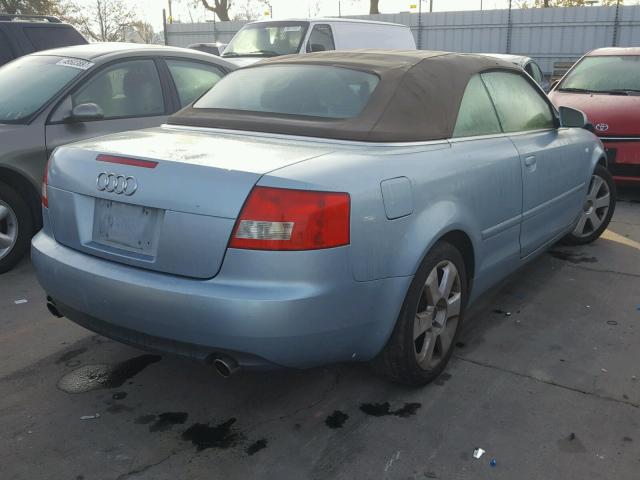 WAUAC48H55K011369 - 2005 AUDI A4 1.8 CAB BLUE photo 4