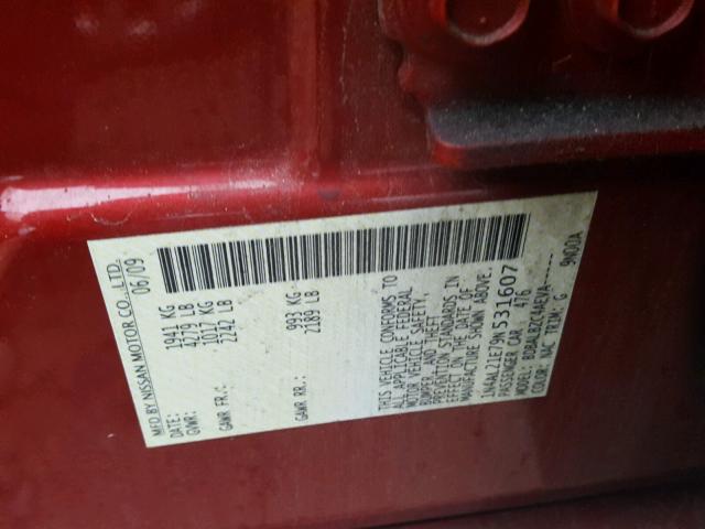 1N4AL21E79N531607 - 2009 NISSAN ALTIMA 2.5 RED photo 10