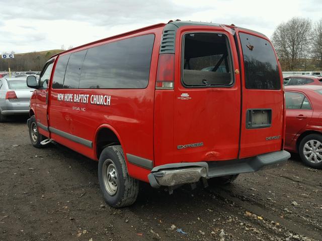 1GAHG39R9Y1135820 - 2000 CHEVROLET EXPRESS G3 RED photo 3