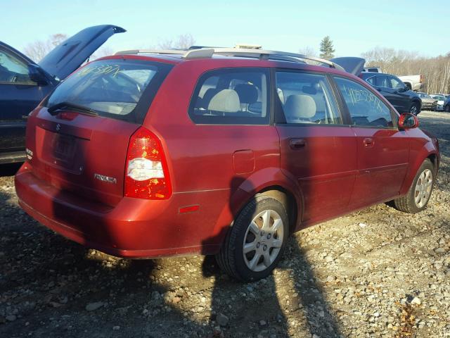 KL5JD86Z55K077977 - 2005 SUZUKI FORENZA S RED photo 4