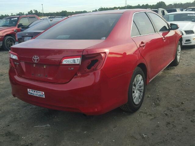 4T1BF1FK7CU546311 - 2012 TOYOTA CAMRY BASE RED photo 4