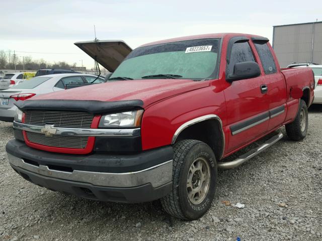 2GCEK19T141370127 - 2004 CHEVROLET SILVERADO RED photo 2