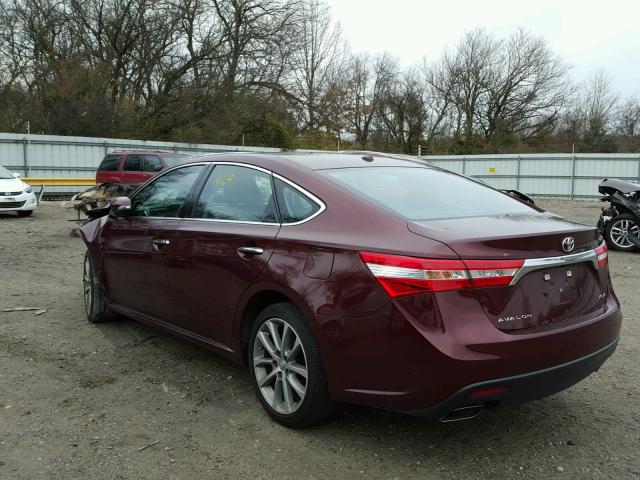 4T1BK1EB7FU149411 - 2015 TOYOTA AVALON XLE 勃艮第红 照片 3