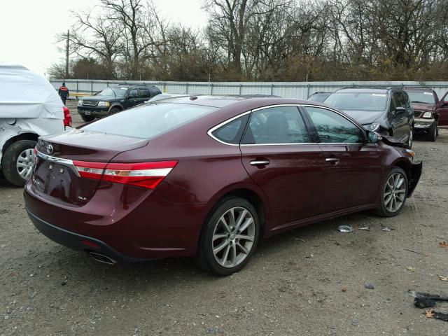4T1BK1EB7FU149411 - 2015 TOYOTA AVALON XLE 勃艮第红 照片 4