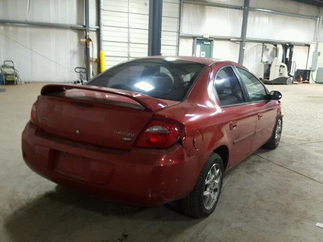 1B3ES56C13D192705 - 2003 DODGE NEON SXT MAROON photo 4