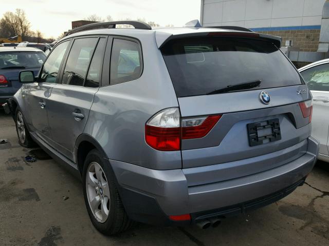 WBXPC93487WF17486 - 2007 BMW X3 3.0SI GRAY photo 3