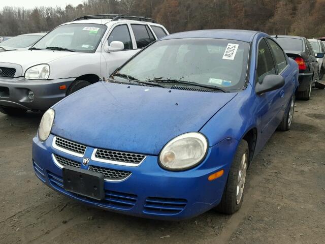 1B3ES56C75D243515 - 2005 DODGE NEON SXT BLUE photo 2